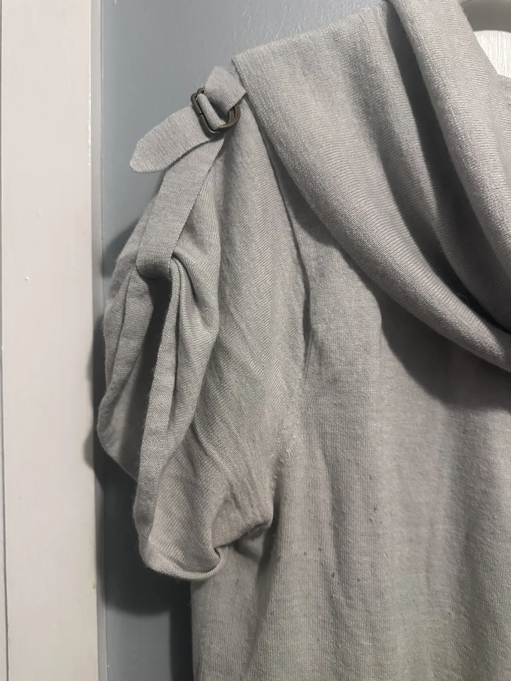 Lane Bryant Light Gray Cowl Neck Short Sleeve Sweater with Tab Sleeves